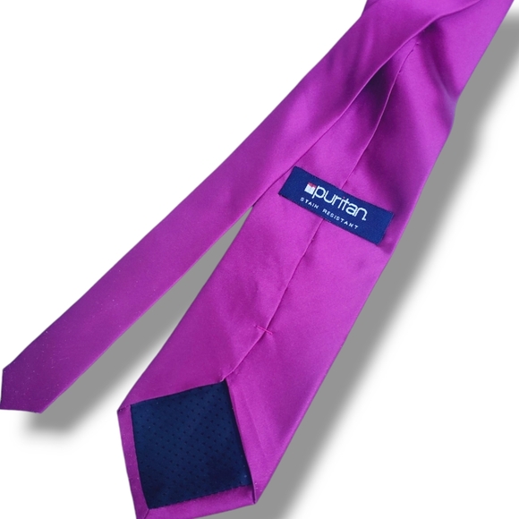 Puritan Men's 60x3.5" Purple Stain Resistant Silk TieInventory #AU - Picture 3 of 4